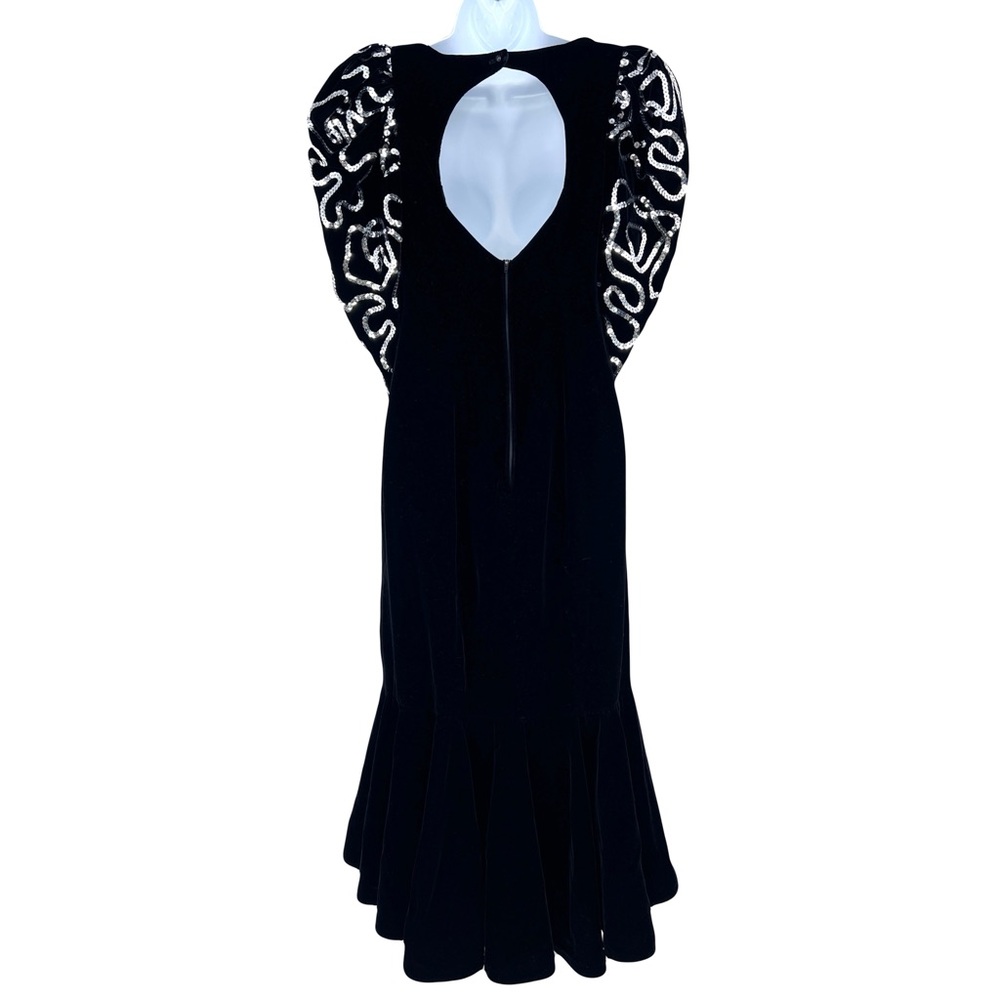 vintage velvet evening dress sequin 80s Dave &‎ Johnny - Picture 13 of 13
